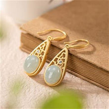 Load image into Gallery viewer, Original Design Natural Jade Vintage Retro Female Luxury Earrings
