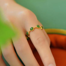 Load image into Gallery viewer, Lokaloca Original Green Jade Jasper Opening Adjustable Ring
