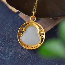 Load image into Gallery viewer, Lokaloca Original Natural Fine White Jade Buddha Pendant Necklace
