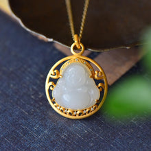 Load image into Gallery viewer, Lokaloca Original Natural Fine White Jade Buddha Pendant Necklace
