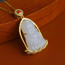 Load image into Gallery viewer, Lokaloca Original Natural Fine White Jade Buddha Pendant Necklace
