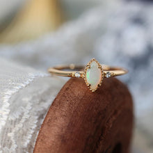 Load image into Gallery viewer, Original Natural Opal Gem Stone Opening Adjustable Ring Retro Aristocratic Light Luxury Charm Female Silver Jewelry
