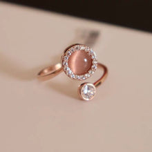 Load image into Gallery viewer, Original Design Crystal Inlaid Rotating Opening Adjustable Ring Elegant Charm Creative Retro Female Silver Jewelry
