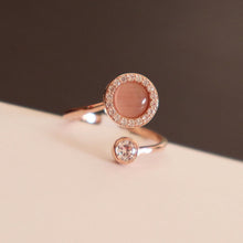 Load image into Gallery viewer, Original Design Crystal Inlaid Rotating Opening Adjustable Ring Elegant Charm Creative Retro Female Silver Jewelry
