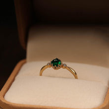 Load image into Gallery viewer, Original Green Crystal Opening Adjustable Ring Vintage Style Palace Unique Ancient Gold Craftsmanship Brand Jewelry
