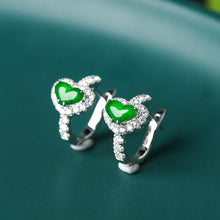 Load image into Gallery viewer, Lokaloca Original Heart-shaped Jade Earrings
