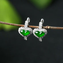 Load image into Gallery viewer, Lokaloca Original Heart-shaped Jade Earrings
