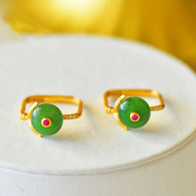 Load image into Gallery viewer, Original Natural Fine Jade Jasper Round Opening Adjustable Elegant Exquisite Ladies Ring
