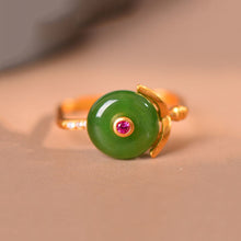 Load image into Gallery viewer, Original Natural Fine Jade Jasper Round Opening Adjustable Elegant Exquisite Ladies Ring
