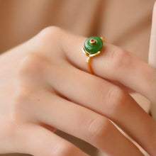 Load image into Gallery viewer, Original Natural Fine Jade Jasper Round Opening Adjustable Elegant Exquisite Ladies Ring
