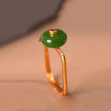 Load image into Gallery viewer, Original Natural Fine Jade Jasper Round Opening Adjustable Elegant Exquisite Ladies Ring
