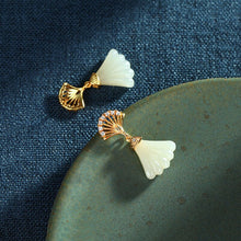 Load image into Gallery viewer, Lokaloca Original Inlaid Natural Fine White Jade Earrings
