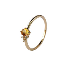 Load image into Gallery viewer, Original New Irregular Natural Citrine Opening Adjustable Ring Elegant Charm Female Silver Jewelry
