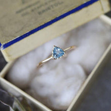 Load image into Gallery viewer, Original Natural Blue Topaz Triangle Opening Adjustable Ring Retro Light Luxury Charm Lady Brand Silver Jewelry
