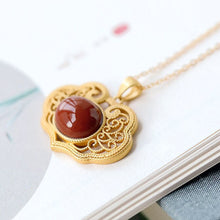 Load image into Gallery viewer, Original Natural Southern Red Agate Necklace Pendant Retro Vintage Ladies Silver Jewelry
