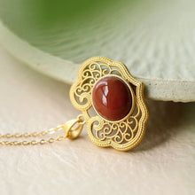 Load image into Gallery viewer, Original Natural Southern Red Agate Necklace Pendant Retro Vintage Ladies Silver Jewelry
