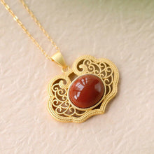 Load image into Gallery viewer, Original Natural Southern Red Agate Necklace Pendant Retro Vintage Ladies Silver Jewelry
