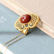 Load image into Gallery viewer, Original Natural Southern Red Agate Necklace Pendant Retro Vintage Ladies Silver Jewelry
