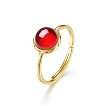 Load image into Gallery viewer, Original New Natural Garnet Opening Adjustable Ring Elegant Charm Creative Retro Female Silver Jewelry
