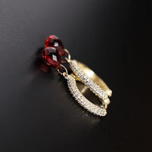 Load image into Gallery viewer, Original Red Water Drop Garnet Earrings Exquisite and Elegant Charm Creative Retro Female Silver Jewelry
