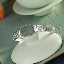 Load image into Gallery viewer, Lokaloca Original Silver Inlaid Natural Jade Square Charm Bracele
