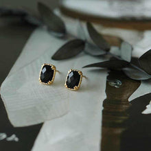 Load image into Gallery viewer, Original Silver Inlaid Natural Black Agate Earrings Charm Lady Brand Jewelry
