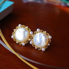 Load image into Gallery viewer, Original Silver Inlaid Pearl Earrings Ladies Exquisite Elegant Charm Jewelry
