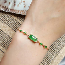 Load image into Gallery viewer, Original Silver Inlaid Green Jade Bracelet Elegant Charm Creative Retro Silver Jewelry
