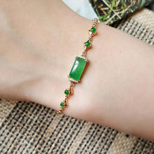 Load image into Gallery viewer, Original Silver Inlaid Green Jade Bracelet Elegant Charm Creative Retro Silver Jewelry
