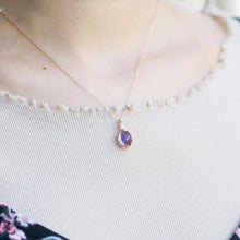 Load image into Gallery viewer, Original Inlaid Natural Amethyst Pendant Rose Gold Necklace Elegant Charm Creative Retro Silver Jewelry
