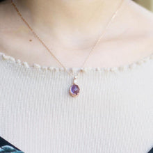 Load image into Gallery viewer, Original Inlaid Natural Amethyst Pendant Rose Gold Necklace Elegant Charm Creative Retro Silver Jewelry
