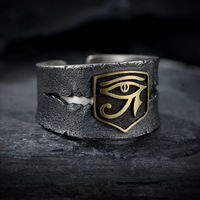 Load image into Gallery viewer, Original New Trendy Hip-hop Horus Eye of God Opening Adjustable Ring Retro Men&#39;s Jewelry
