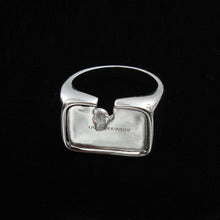 Load image into Gallery viewer, Original Notched Broken Inlaid Thai Silver Creative Open Ring Unique Craft Charm Women&#39;s Brand Jewelry
