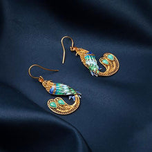 Load image into Gallery viewer, Original Turquoise Phoenix Earrings Vintage Retro Style Unique Ancient Gold Craft Charm Women&#39;s Silver Jewelry
