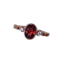 Load image into Gallery viewer, Original Garnet Gemstone Opening Adjustable Ring Luxury Charm Rose Gold Women&#39;s Brand Silver Jewelry
