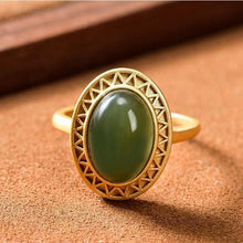 Load image into Gallery viewer, Original Silver Inlaid Natural Fine Jade Opening Adjustable Ring Vintage Retro Design Women&#39;s Brand Jewelry
