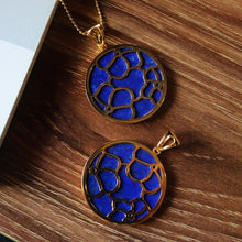 Load image into Gallery viewer, Original Unique Creative Lapis Lazuli Round Pendant Necklace Niche Design Lady Silver Jewelry
