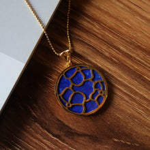 Load image into Gallery viewer, Original Unique Creative Lapis Lazuli Round Pendant Necklace Niche Design Lady Silver Jewelry
