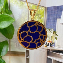 Load image into Gallery viewer, Original Unique Creative Lapis Lazuli Round Pendant Necklace Niche Design Lady Silver Jewelry
