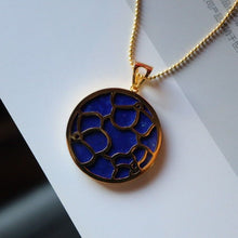 Load image into Gallery viewer, Original Unique Creative Lapis Lazuli Round Pendant Necklace Niche Design Lady Silver Jewelry
