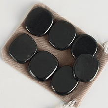 Load image into Gallery viewer, 7PCS Handcrafted Polished Palm Natural Black Obsidian Chakra Healing Crystal Therapy
