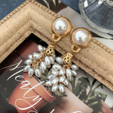 Load image into Gallery viewer, Handmade Pearl beaded Cluster Drop Earrings
