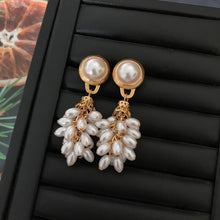 Load image into Gallery viewer, Handmade Pearl beaded Cluster Drop Earrings
