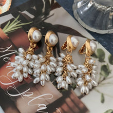 Load image into Gallery viewer, Handmade Pearl beaded Cluster Drop Earrings
