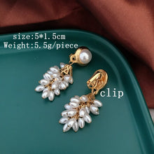 Load image into Gallery viewer, Handmade Pearl beaded Cluster Drop Earrings
