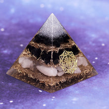 Load image into Gallery viewer, Artisan Handmade Black Obsidian Crystal Reiki Healing Meditation Orgonite Pyramid
