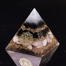 Load image into Gallery viewer, Artisan Handmade Black Obsidian Crystal Reiki Healing Meditation Orgonite Pyramid
