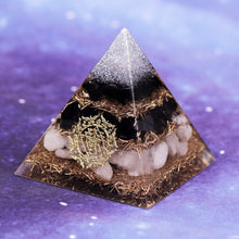 Load image into Gallery viewer, Artisan Handmade Black Obsidian Crystal Reiki Healing Meditation Orgonite Pyramid
