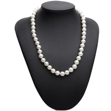 Load image into Gallery viewer, Luxury 10/11mm Prefact Round White Freshwater Pearl Beaded Necklace for Ladies
