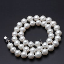 Load image into Gallery viewer, Luxury 10/11mm Prefact Round White Freshwater Pearl Beaded Necklace for Ladies
